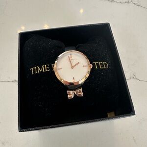 Ted Baker Watch - Rose Gold and Black Leather